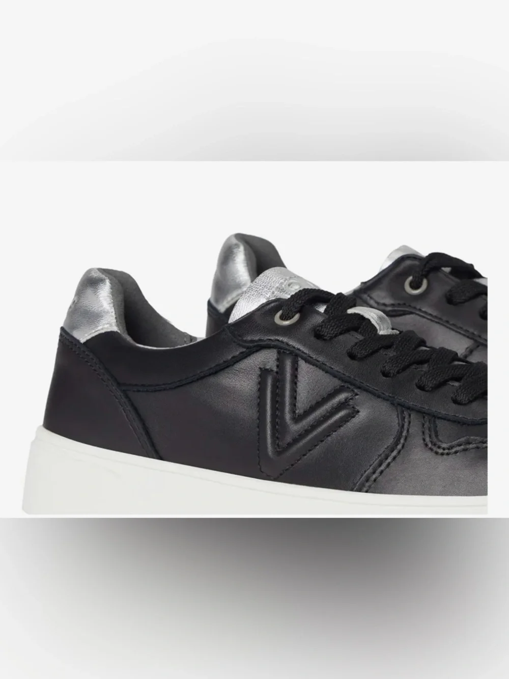 Women’s Vionic Kimmie Court Sneaker Black & Silver Leather 11W - Picture 4 of 16